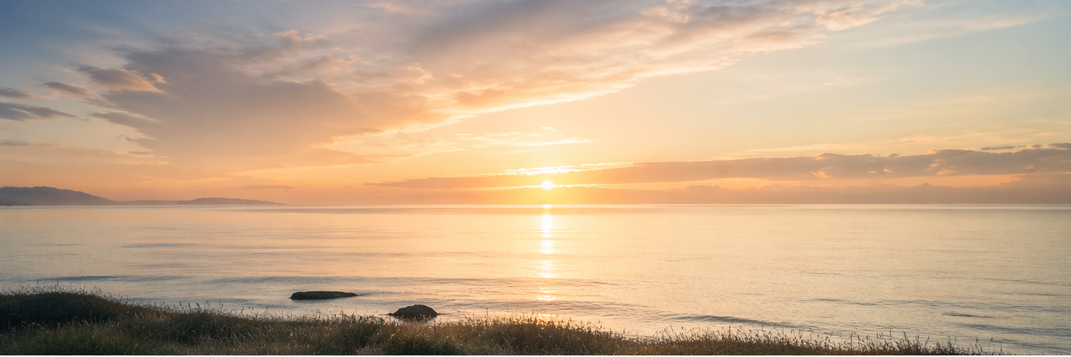 Ruhiger Horizont mit weichem Licht